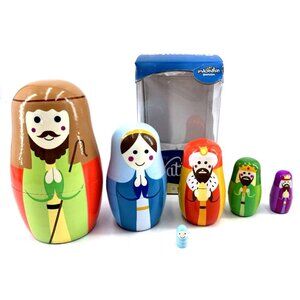 Imagination Generation Nativity Nesting 6 pc Set Jesus Mary Joseph Three Wisemen